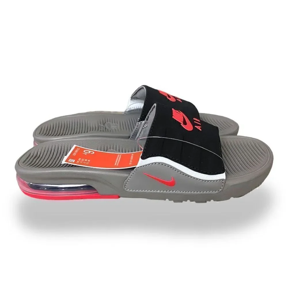 Nike Air Max Camden Slides Sandals Grey Red CZ4665-002 Size 6Y/ Womens 7.5 NWT